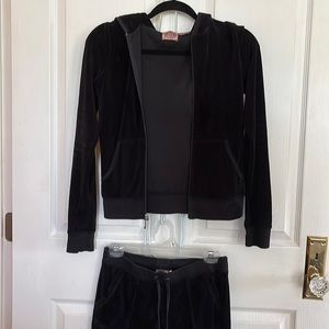 Authentic Juicy Couture velvet black jumpsuit size small